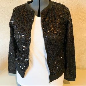 Sequin bomber jacket size:12